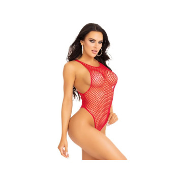 Leg Avenue - Body De Tirantes Tipo Tanga De Rejilla Talla Única
