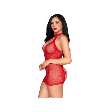Leg Avenue - 81675 Halter Minikleid Rot - Eine Grösse | Vybes.it