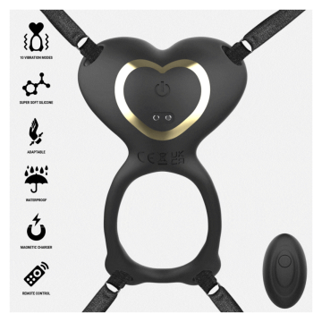 IBIZA - VIBRADOR PARA PAREJAS FORMA DE BRAGUITA CORAZÓN CONTROL REMOTO