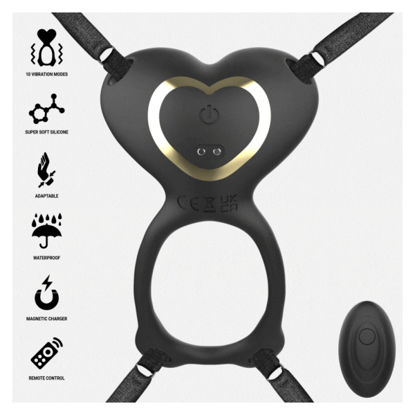 IBIZA - VIBRADOR PARA PAREJAS FORMA DE BRAGUITA CORAZÓN CONTROL REMOTO