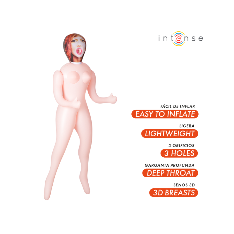 Intense Dolls - Scarlett Muñeca Hinchable Con Tres Orificios |