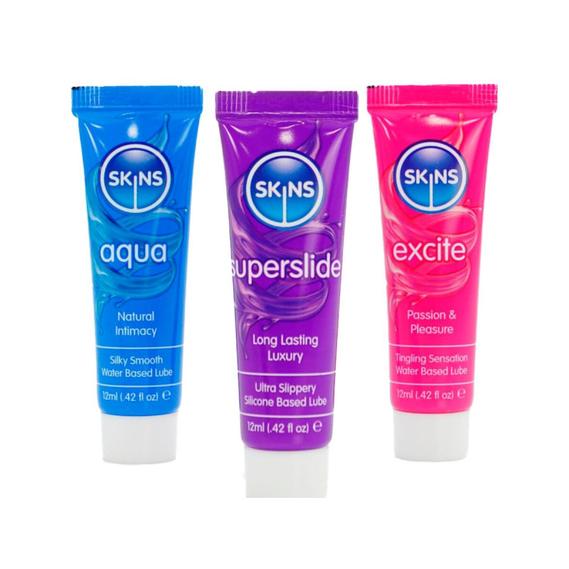 SKINS - KIT LUBRIFICANTI VITALI AQUA, SUPERSLIDE & EXCITE 3 x 12 ML