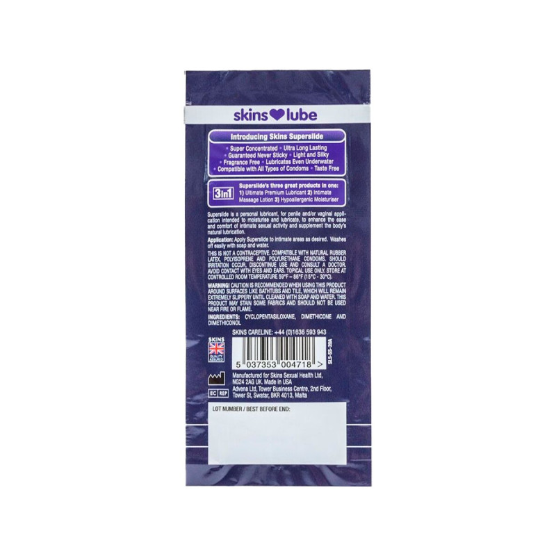 SKINS - SUPERSLIDE LUBRIFICANTE A BASE DI SILICONIO MONODOSE 5 ML - B…