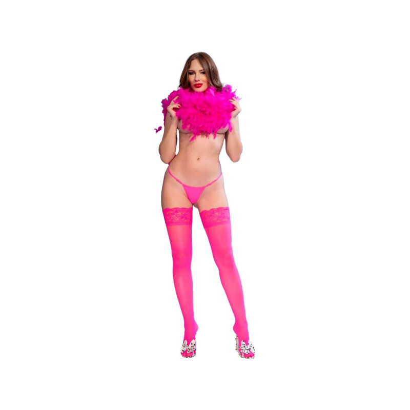 CHILIROSE – CR 4884 CALZE AUTOREGGENTI IN PIZZO FUCSIA S/L - CHILIROS…