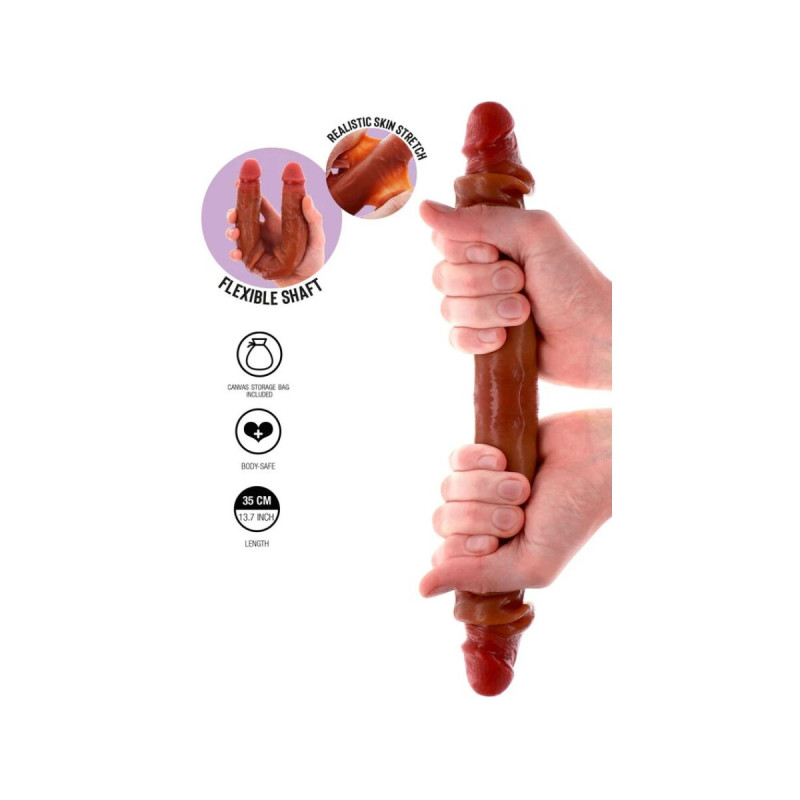 Get Real - Double - Ended Silicone Dildo Caramel 35 Cm | Vybes.it