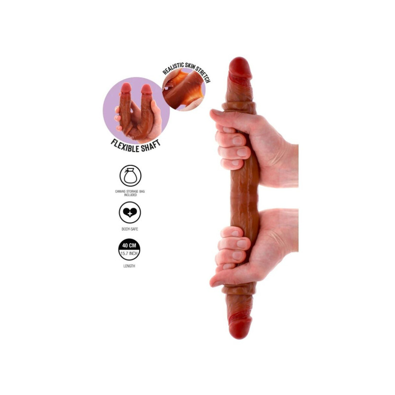Get Real - Double - Ended Silicone Dildo Caramel 40 Cm | Vybes.it