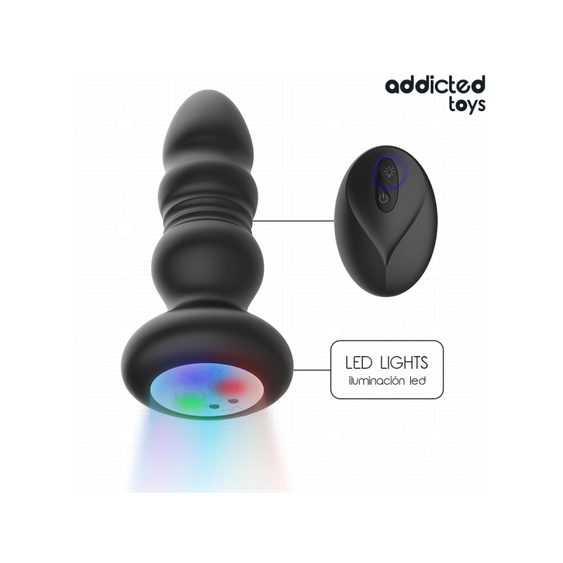 Addicted Toys - Thrusting Vibrating Anal Plug, Led Light Remote