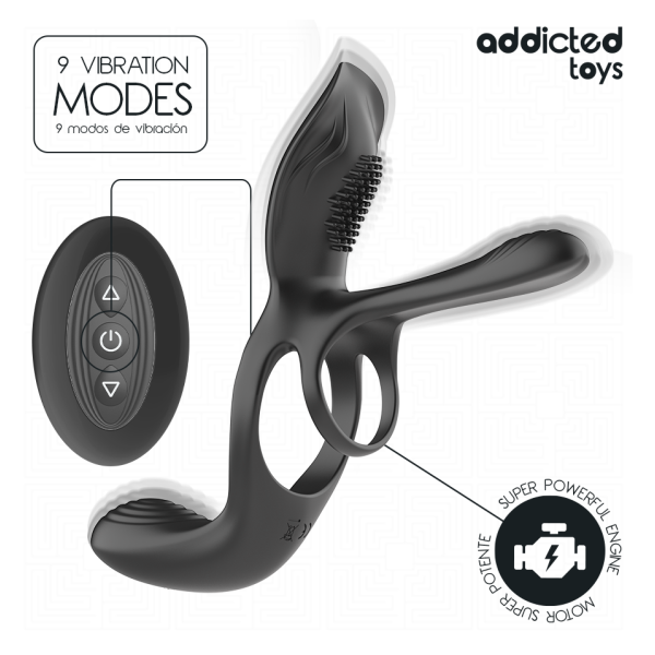 ADDICTED TOYS - DOPPIO ANELLO PER PENE CON STIMOLATORE CLITORIDEO