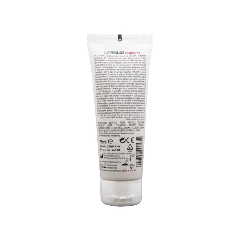HOT - SUPERGLIDE EDIBLE LUBRICANT WATERBASED RASPBERRY 75 ML - With d…