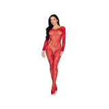 Leg Avenue - 89366 Spitzen - Dessous - Bodystocking, Rot
