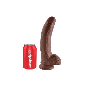 King Cock - 9 Dildo Marrone Con Sfere 22.9 Cm | Vybes.it