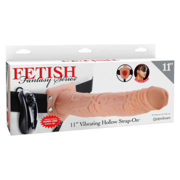 FETISH FANTASY SERIES - 11 HOLLOW STRAP-ON VIBRIEREN MIT BLLEN 27,9CM FLEISCH