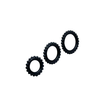 Baile - Titan Set 3 Pcs Cock Ring Black 2.8 + 2.4 + 1.9 Cm |