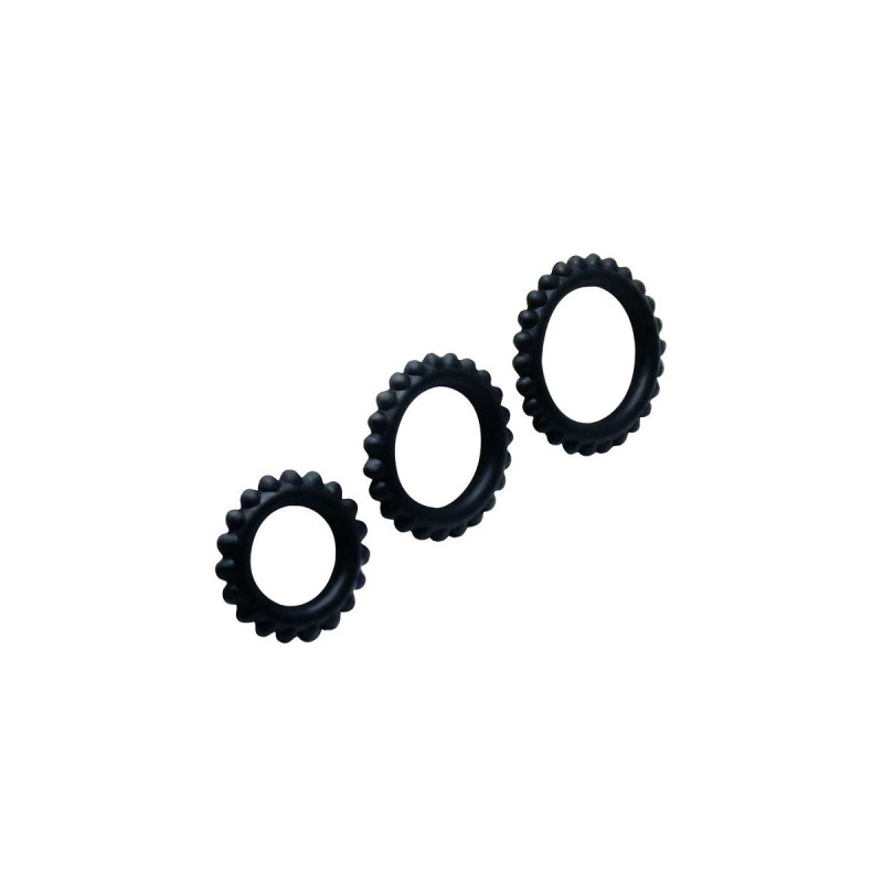 Baile - Titan Set 3 Pcs Cock Ring Noir 2.8 + 2.4 + 1.9 Cm | Vybes.it