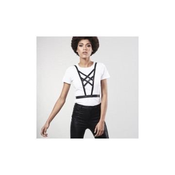 Bijoux - Indiscrets Maze Harnais Croisé Avec Collier Noir | Vybes.it