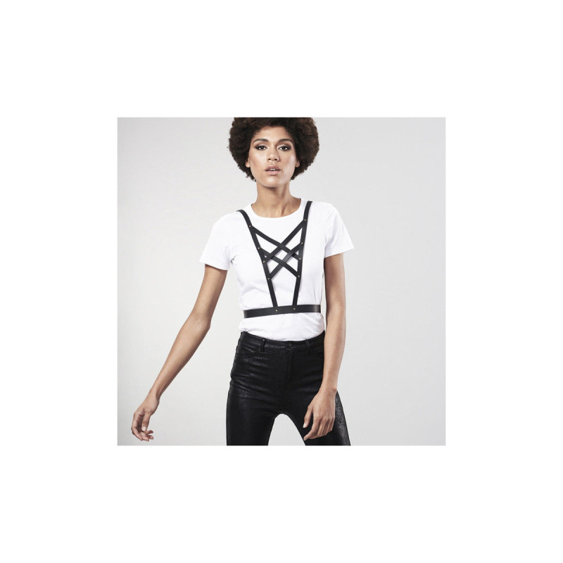 Bijoux - Indiscrets Maze Harnais Croisé Avec Collier Noir | Vybes.it