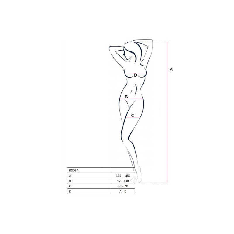 PASSION - WOMAN BS024 BODYSTOCKING SCHWARZ EINE GRÖSSE - PASSION WOMA…