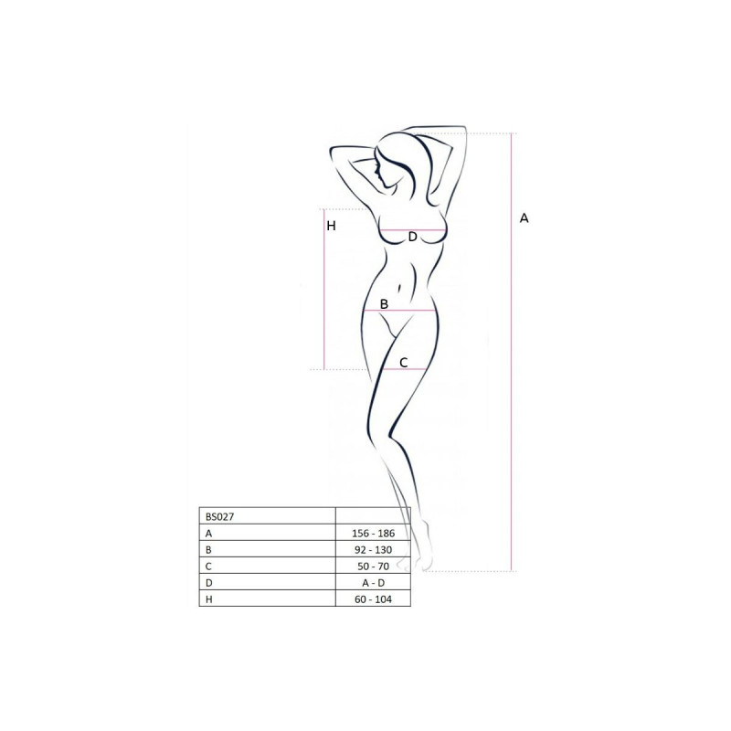 PASSION - WOMAN BS027 SCHWARZES KLEIDERBodystocking, Einheitsgröße -…