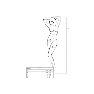 PASSION - WOMAN BS031 BODYSTOCKING SCHWARZ EINE GRÖSSE - PASSION WOMA…