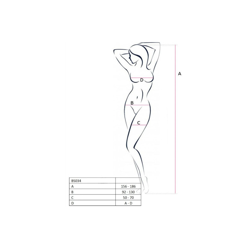 PASSION -DONNA BS034 BODYSTOCKING NERO TAGLIA UNICA - PASSION WOMAN