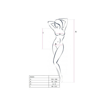 PASSION - DONNA BS035 BODYSTOCKING NERO TAGLIA UNICA - PASSION WOMAN