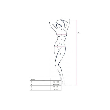 PASSION - WOMAN BS038 BODYSTOCKING SCHWARZ EINE GRÖSSE - PASSION WOMAN