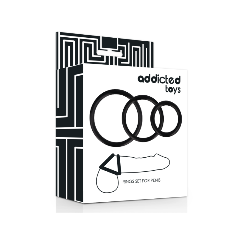 ADDICTED TOYS - RINGSET FÜR PENIS SCHWARZ - Cockringe ohne Vibration