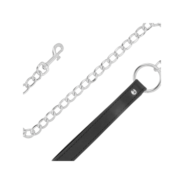Darkness - Collier En Cuir Souple Avec Chaîne | Vybes.it