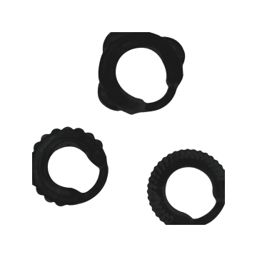 ADDICTED TOYS - C-RING SET BLACK - Cockrings without vibration