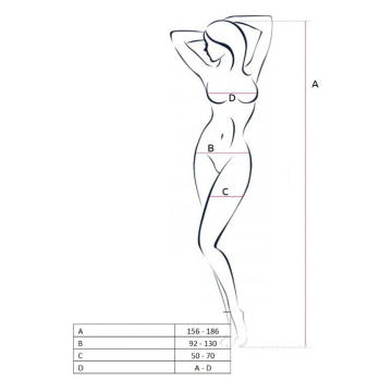 PASSION - WOMAN BS054 BODYSTOCKING NEGRO TALLA ÚNICA