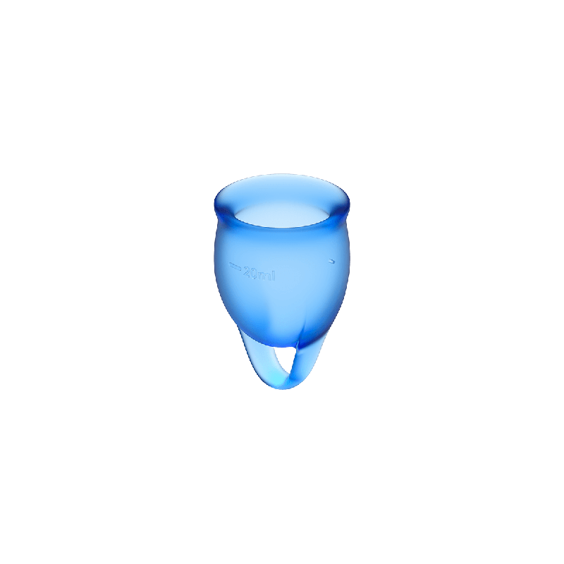 SATISFYER - FEEL CONFIDENT MENSTRUAL CUP DARK BLUE 15 + 20 ML - SATIS…
