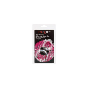 CALEXOTICS - SET DI ANELLI IN SILICONE CON PERLINE IN ACCIAIO - Cockr…
