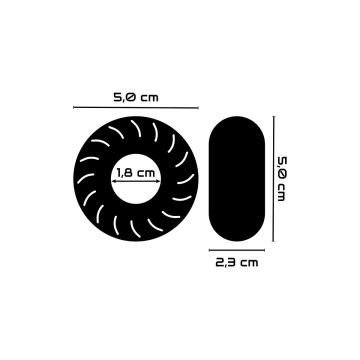 POWERING - SUPER FLEXIBLE Y RESISTENTE ANILLO PENE  5CM PR08 NEGRO