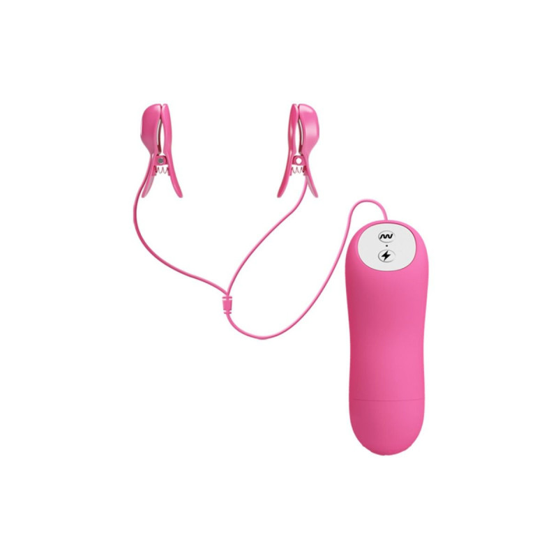 BAILE - Romantic Wave Pinces Vibrantes avec vibration et electrostimulation fuchsia : accessoire fetish | Vybes.it