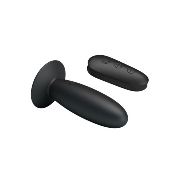 MR PLAY - PLUG ANAL CON VIBRACIÓN NEGRO CONTROL REMOTO