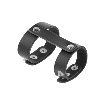 DARKNESS - LEATHER ADJUSTABLE PENIS AND TESTICLE RING - DARKNESS BOND…