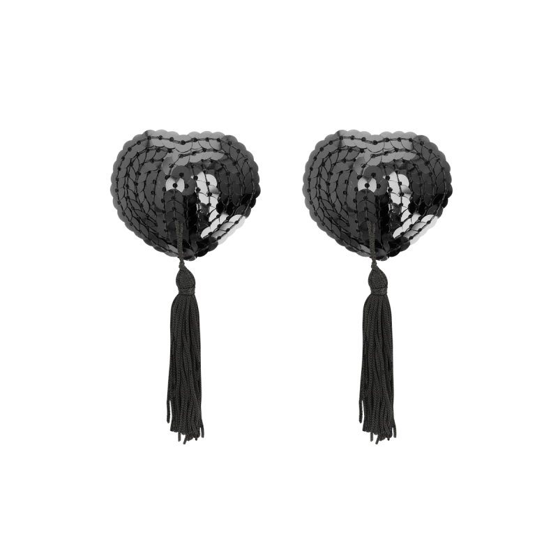Coquette Chic Desire - Cubre Pezones Negro Lentejuelas | Vybes.it