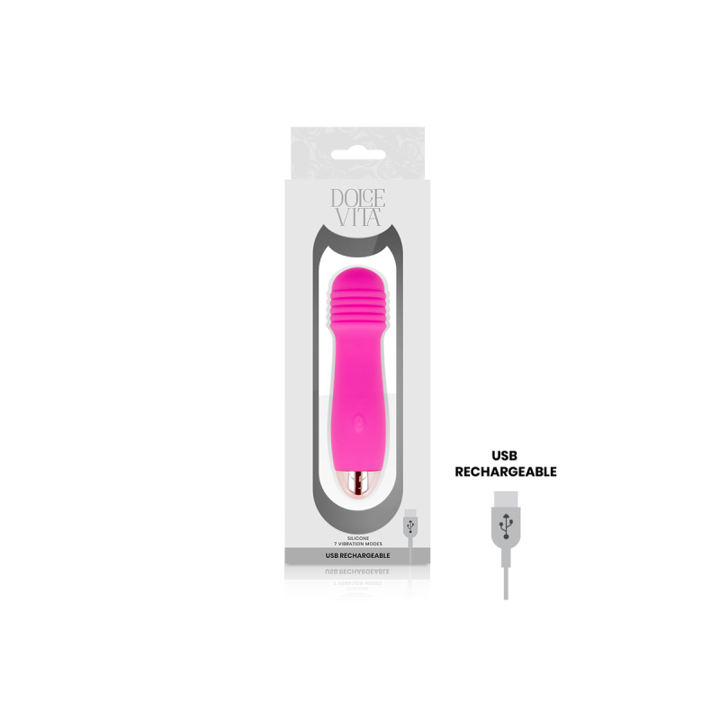 Dolce Vita - Vibratore Ricaricabile Tre Rosa 7 Velocità | Vybes.it