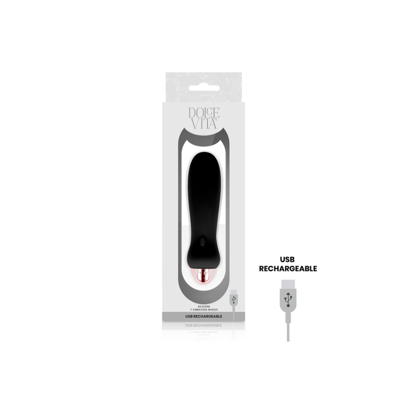 Dolce Vita - Vibrador Recargable Five Negro 7 Velocidades | Vybes.it