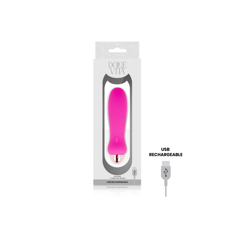 Dolce Vita - Aufladbarer Vibrator Fünf Rosa 7 Geschwindigkeiten |