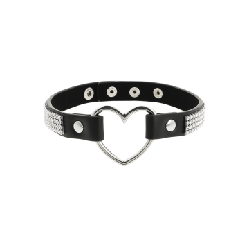 Coquette Chic Desire - Choker Cuero Vegano Corazon | Vybes.it