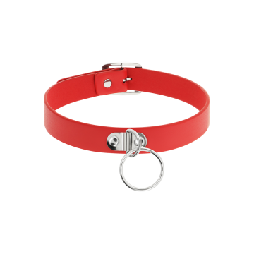 Coquette Chic Desire - Collier Cuir Vegan Rouge Femme Accessoire