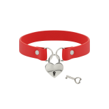 Coquette Chic Desire - Rote Halskette Aus Veganem Leder Mit Herz