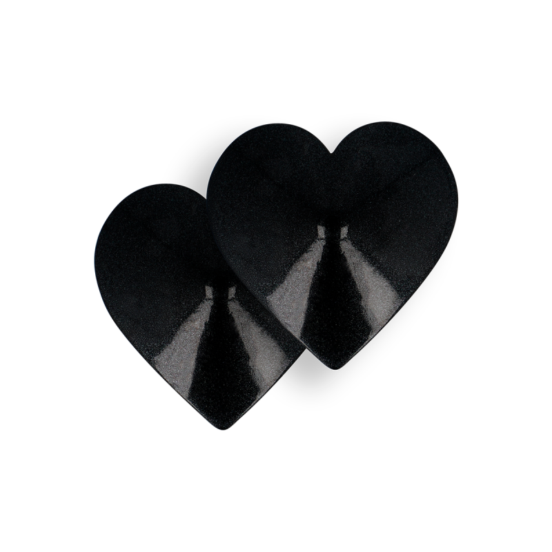Coquette Chic Desire - Cubre Pezones Metal Corazones Negros |