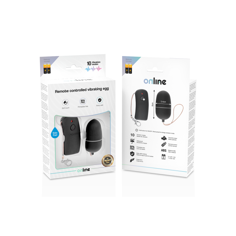 Online - Huevo Vibrador Con Mando Control Remoto Negro | Vybes.it