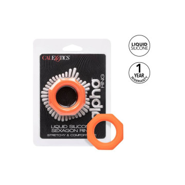 CALEXOTICS - ALPHA SEXAGON RING ORANGE - Cockringe ohne Vibration