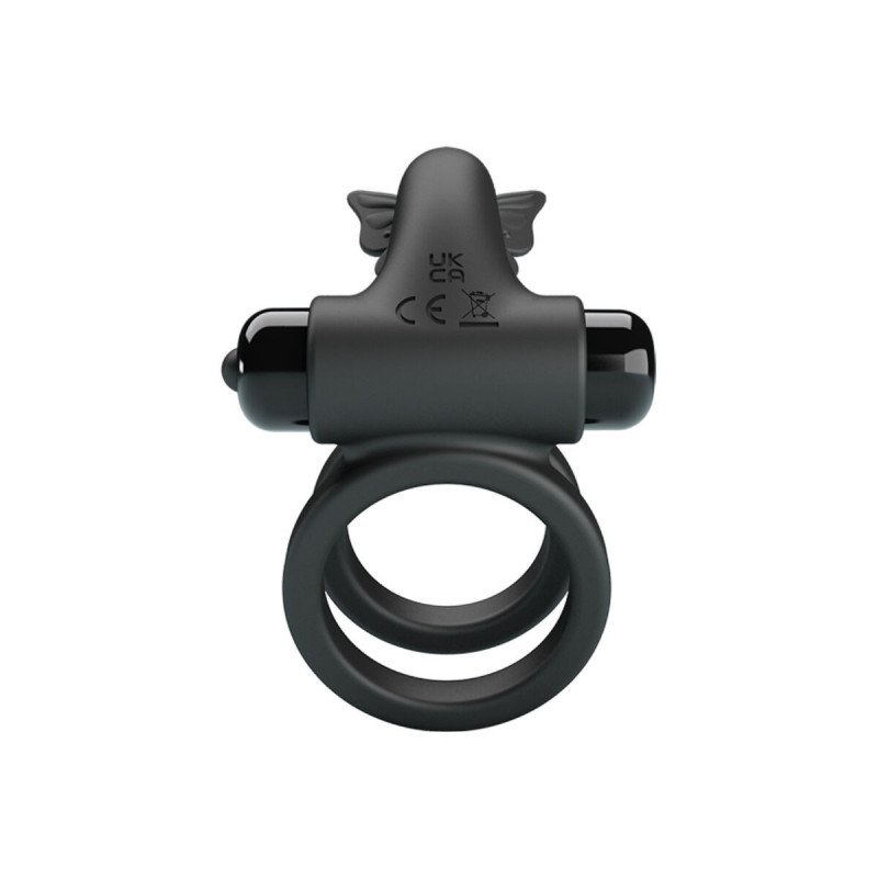 Pretty Love - Doble Anillo Vibrador Con Estimulador Negro | Vybes.it
