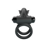 Pretty Love - Doble Anillo Vibrador Con Estimulador Negro | Vybes.it