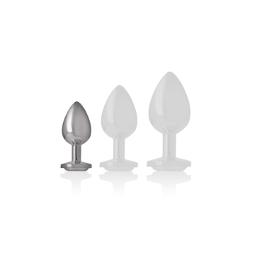 Intense - Plug Anal En Métal Aluminium Avec Cristal Dargent Taille