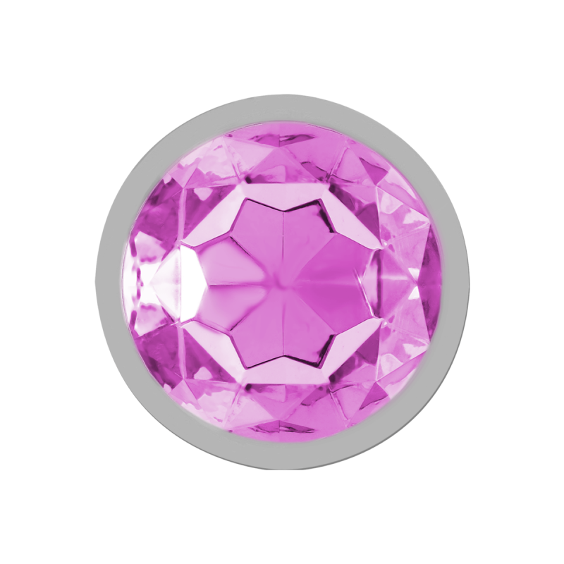 Intense - Plug Anal Metal Aluminio Con Cristal Rosa Talla L |